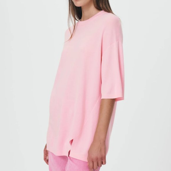 Rowie the Label Marta Knit Tee Blush Pink - 100% Tencel Zero Waste Knit - Picture 1 of 5